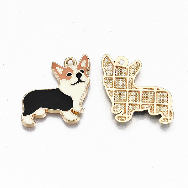 

PandaHall Alloy Enamel Pendants, Corgi Dog, Golden, Cadmium Free & Nickel Free & Lead Free, Peru, 23x23x1.5mm, Hole: 1.6mm Alloy+Enamel Dog..., Brown
