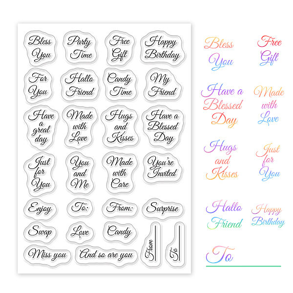 

PandaHall PVC Plastic Stamps, for DIY Scrapbooking, Photo Album Decorative, Cards Making, Stamp Sheets, Blessings Pattern, 16x11x0.3cm...