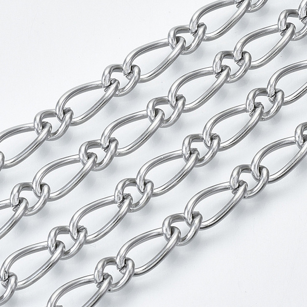 

PandaHall 3.28 Feet 304 Stainless Steel Curb Chains, Figaro Chains, Unwelded, Stainless Steel Color, 10.3x5x1mm and 6x4.8x1mm 304 Stainless...