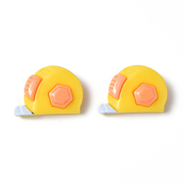

PandaHall Opaque Resin Cabochons, Tool Theme, Tape Measure Pattern, 14x20.5x7mm Resin Tool Yellow
