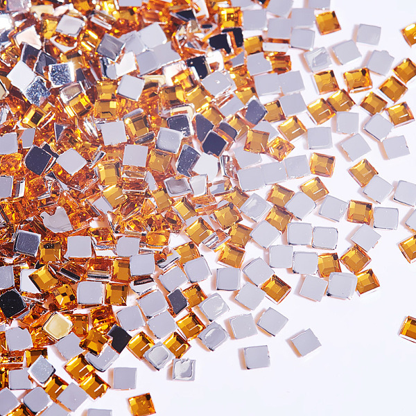 

PandaHall Flat Back Acrylic Rhinestone Cabochons, Nail Art Decoration Accessories, Square, Orange, 2x2x1mm, about 10000pcs/bag Acrylic...