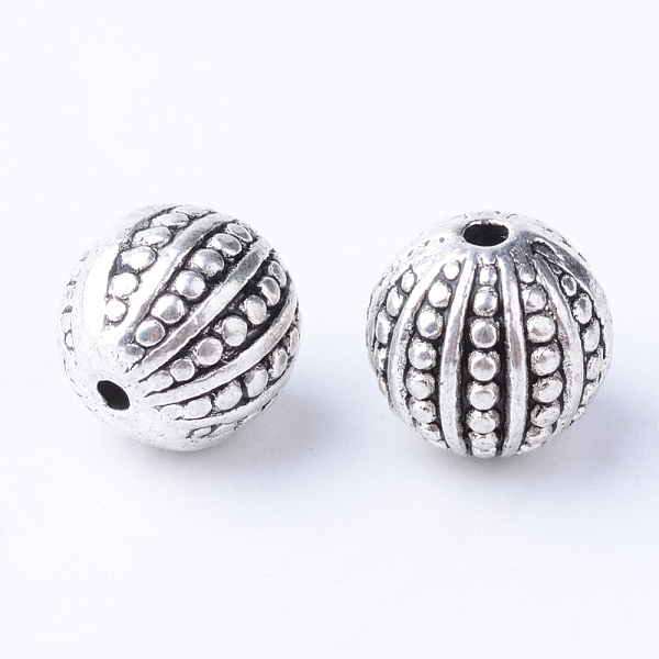 

PandaHall Tibetan Style Alloy Beads, Round, Cadmium Free & Lead Free, Antique Silver, 10.5~11x10mm, Hole: 1.5mm Alloy Round