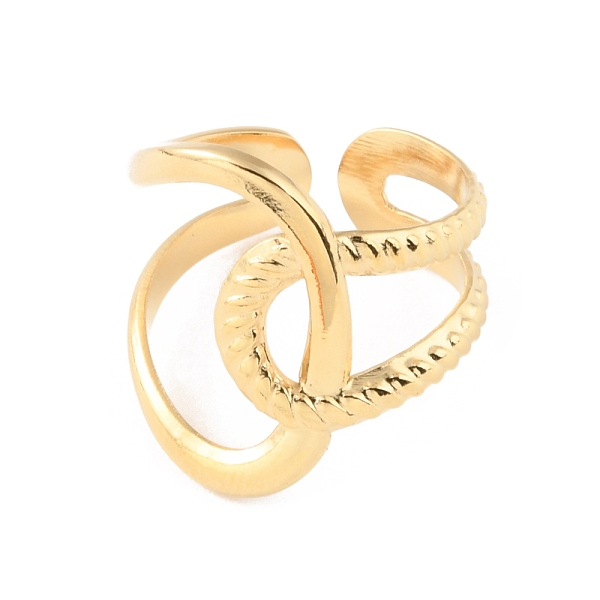 

PandaHall 304 Stainless Steel Hollow Knot Open Cuff Rings, Real 14K Gold Plated, Inner Diameter: 17mm 304 Stainless Steel