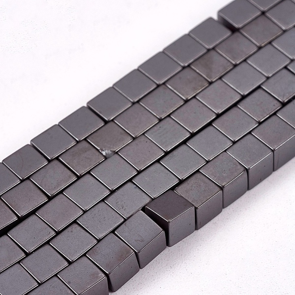 

PandaHall Electroplate Non-Magnetic Hematite Beads Strands, Frosted, Cube, Grade AAAA, Black Plated, 4x4x4mm, Hole: 1mm, about 88pcs/strand...