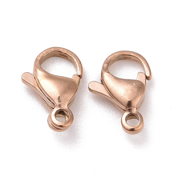 

PandaHall Ion Plating(IP) 304 Stainless Steel Lobster Claw Clasps, Parrot Trigger Clasps, Rose Gold, 11x7x3mm, Hole: 1.5mm 304 Stainless...
