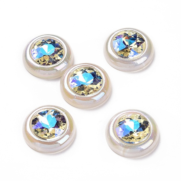 

PandaHall Rainbow Iridescent Plating Acrylic Cabochons, Glitter Cabochons, Flat Round, White, 28x8mm Acrylic Flat Round White