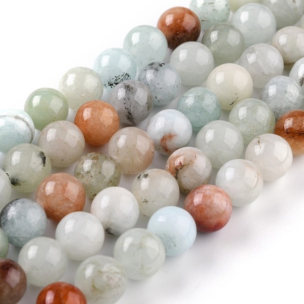 

PandaHall Natural White Jade Beads, Round, Dyed, Colorful, 10mm, Hole: 1.2mm, about 38pcs/strand, 14.96''(38cm) White Jade Round