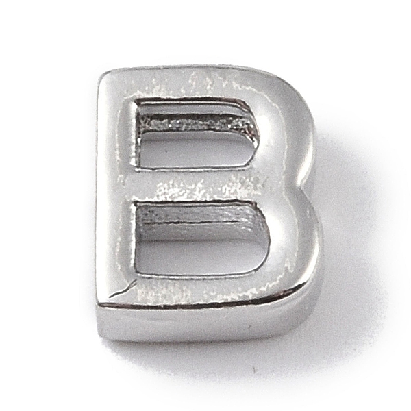 

PandaHall Brass Pendants, Letter Charms, Platinum, Letter B, 8.5x7x3mm, Hole: 1.5mm Brass Letter B