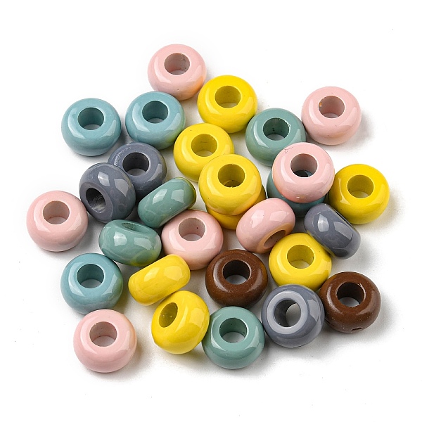 

PandaHall Opaque Acrylic European Beads, Large Hole Beads, Rondelle, Mixed Color, 14x7.5mm, Hole: 6mm Acrylic Rondelle Multicolor
