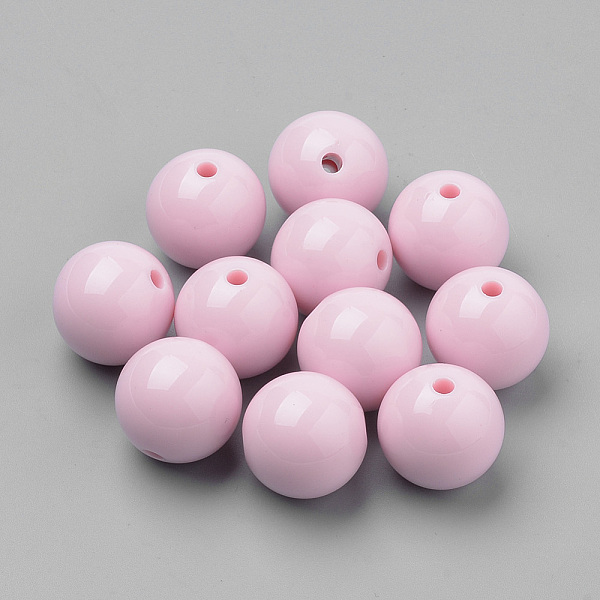 

PandaHall Solid Chunky Bubblegum Acrylic Ball Beads, Round, Pink, 6mm, Hole: 1.5mm, about 4700pcs/500g Acrylic Round Pink