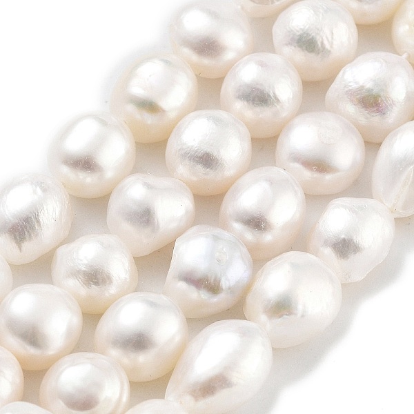 

PandaHall Natural Cultured Freshwater Pearl Beads Strands, Two Sides Polished, Grade 3A, Snow, 10~11mm, Hole: 0.7mm, about 17pcs/strand..., White