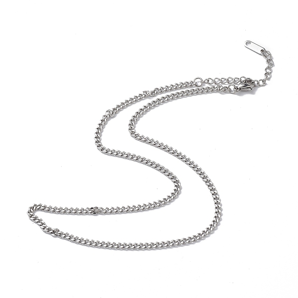 

PandaHall 304 Stainless Steel Curb Chain Necklace for Men Women, Stainless Steel Color, 15.79 inch(40.1cm) 304 Stainless Steel