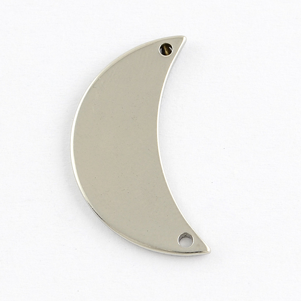 

PandaHall Crescent Moon Stainless Steel Links connectors, Stainless Steel Color, 24x13x1mm, Hole: 1mm Stainless Steel Moon