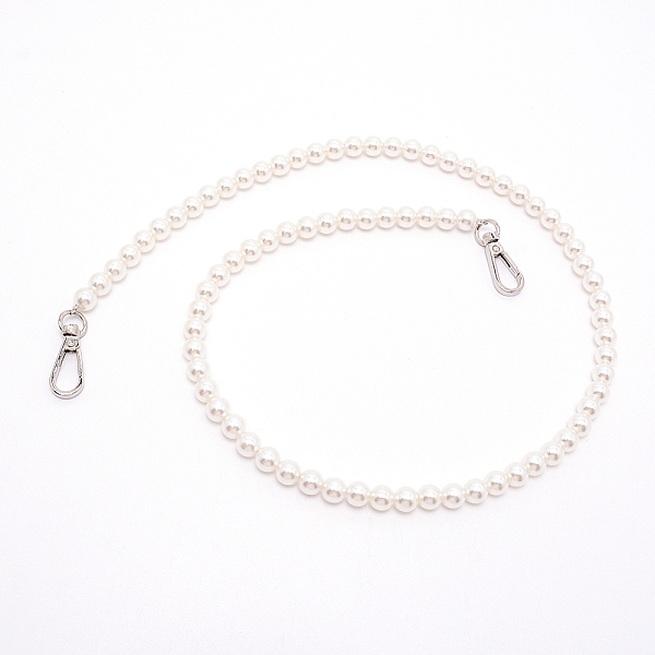 

PandaHall White Acrylic Round Beads Bag Handles, with Zinc Alloy Swivel Clasps and Steel Wire, for Bag Replacement Accessories, Platinum...