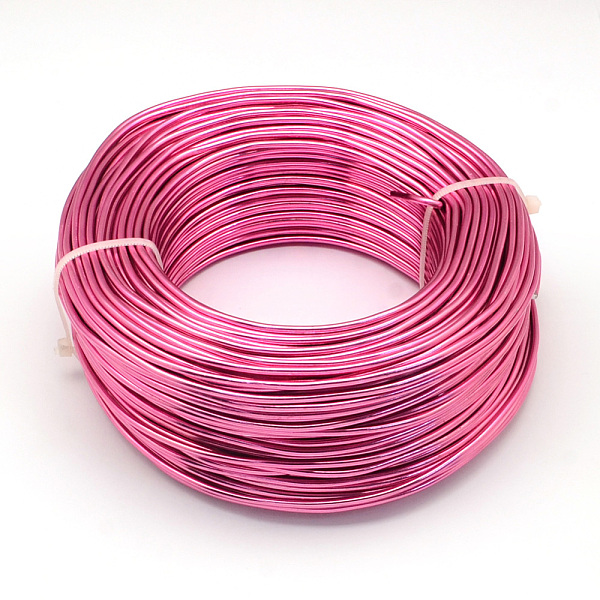 

PandaHall Round Aluminum Wire, Flexible Craft Wire, for Beading Jewelry Doll Craft Making, Camellia, 15 Gauge, 1.5mm, 100m/500g(328..., Pink