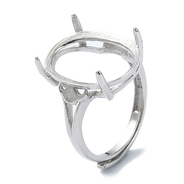 

PandaHall Adjustable 925 Sterling Silver Ring Components, For Half Drilled Beads, Real Platinum Plated, 1.5~6mm, Inner Diameter: 17mm...