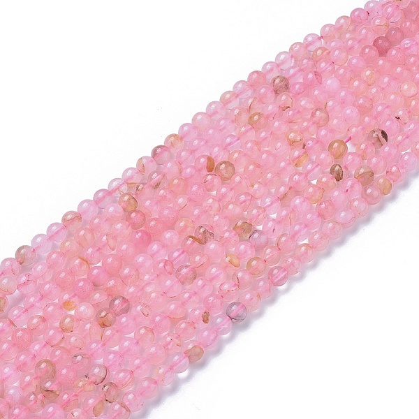 PandaHall Natural Rose Quartz Beads Strands, Round, 6~6.5mm, Hole: 0.8~1mm, about 60~63pcs/strand, 15 inch~15.5 inch Rose Quartz Round