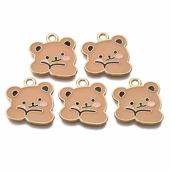 

PandaHall Alloy Enamel Pendants, Light Gold, Cadmium Free & Nickel Free & Lead Free, Bear, Camel, 21.5x20.5x1.5mm, Hole: 2.5mm Alloy+Enamel..., Brown