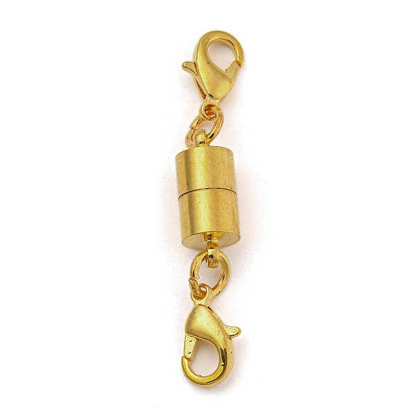 

PandaHall Brass Magnetic Clasps, with Lobster Claw Clasps, Column, Golden, 17x7mm Brass Column