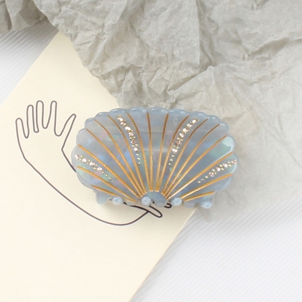 

PandaHall Shell Shape Cellulose Acetate Large Claw Hair Clips, with Rhinestones, for Women Girl Thick Hair, Sky Blue, 38x70x50mm Cellulose...