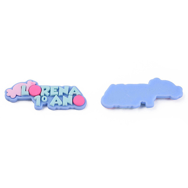 

PandaHall Opaque Resin Cabochons, Word Lorena, Cornflower Blue, 22x52x5mm Resin Word