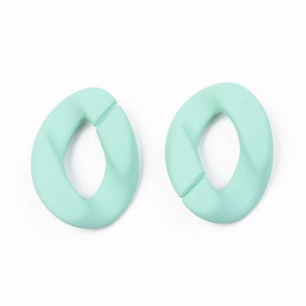 

PandaHall Opaque Spray Painted Acrylic Linking Rings, Quick Link Connectors, for Curb Chains Making, Unwelded, Twist, Turquoise..., Green