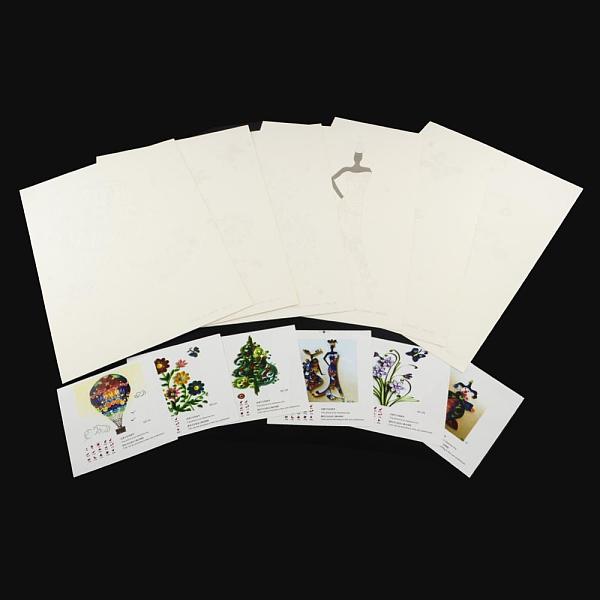 

PandaHall Cardboard DIY Paper Quilling Tools Drawings Sample Cards, Mixed Color, 290x210mm Paper Multicolor