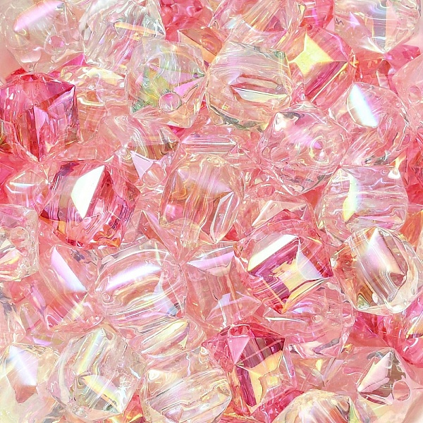 

PandaHall UV Plating Rainbow Iridescent Acrylic Beads, Quadrangle, Mixed Color, 11.5x10.5x10mm, Hole: 2.5mm Acrylic Multicolor