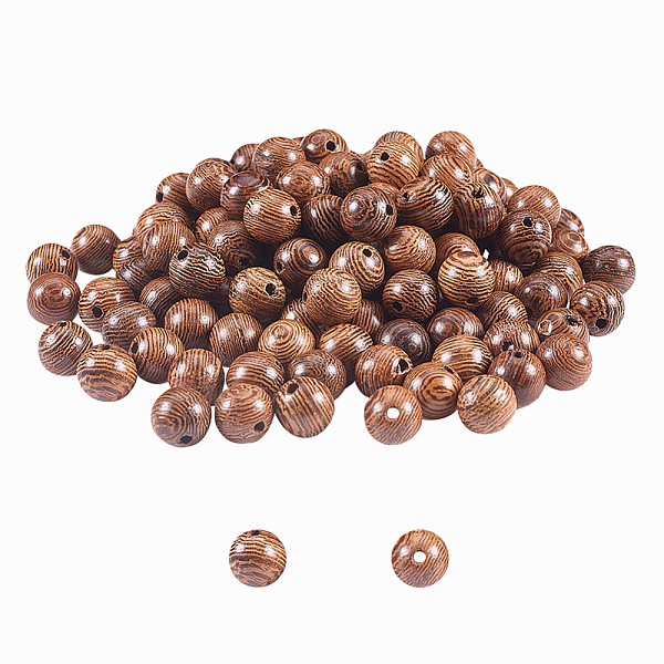 PandaHall 500 Pcs Wood Beads for Jewelry Making Supplies, 8mm Dark Brown Wooden Beads for Jewelry Making Adults, Round Assorted Craft Wood...