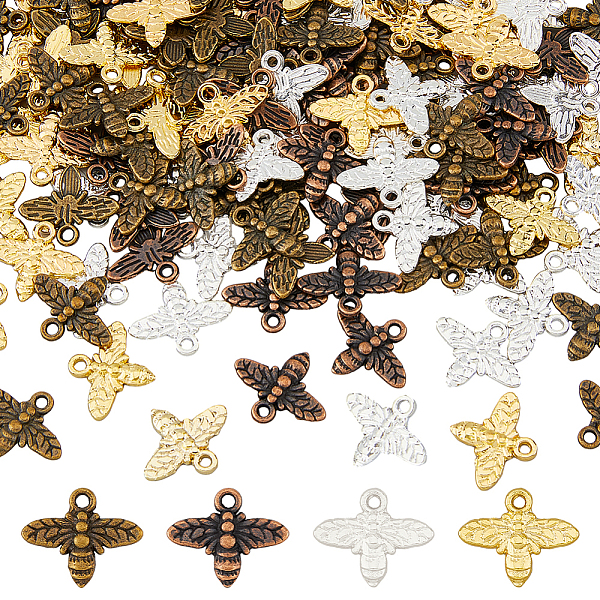 

PandaHall DICOSMETIC 200PCS 4 Colors Tibetan Bee Pendants Fly Insect Pendants Alloy Honeybee Pendants Gold Plated Bee Charms Mini Bee Charms...