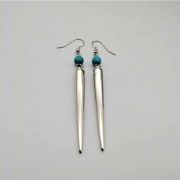 

PandaHall Bohemian Tassel Synthetic Turquoise & Alloy Dangle Earrings for Women Synthetic Turquoise