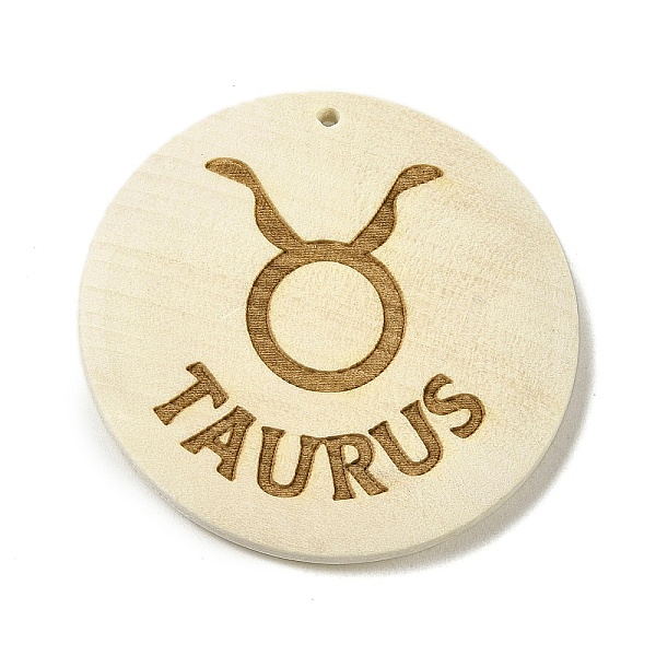 

PandaHall Wood Pendants, Flat Round, Taurus, 40x39x6mm, Hole: 1.6mm Wood Taurus