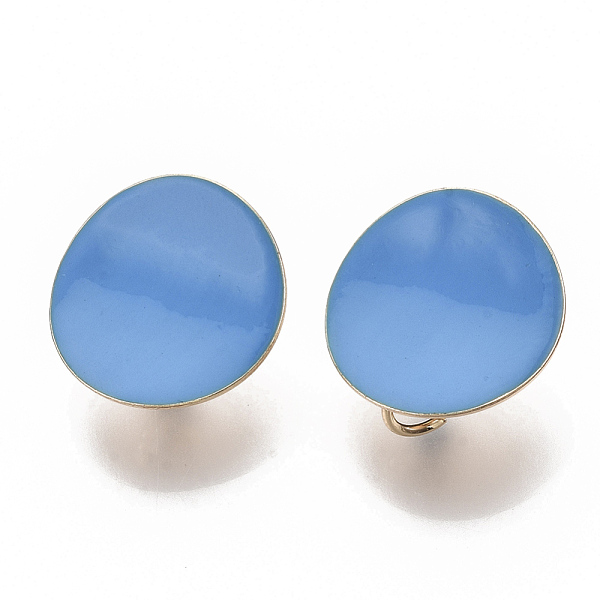 

PandaHall Light Gold Plated Iron Stud Earring Findings, with Enamel and Loop, Flat Round, Cadmium Free & Nickel Free & Lead Free, Dodger...
