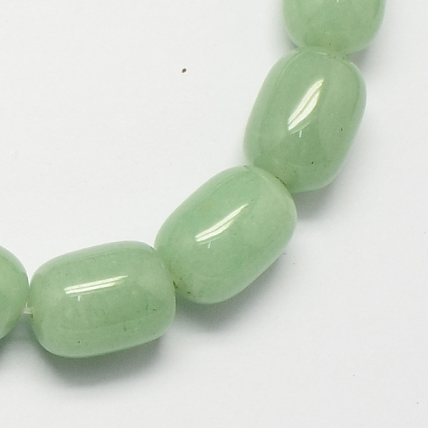 Barrel Shaped Gemstone Natural Green Aventurine Stone Beads Strands