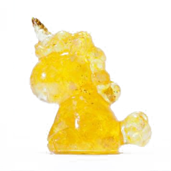 PandaHall Unicorn Resin Figurines, with Natural Citrine Chips inside Statues for Home Office Decorations, 30x45x60mm Citrine Unicorn