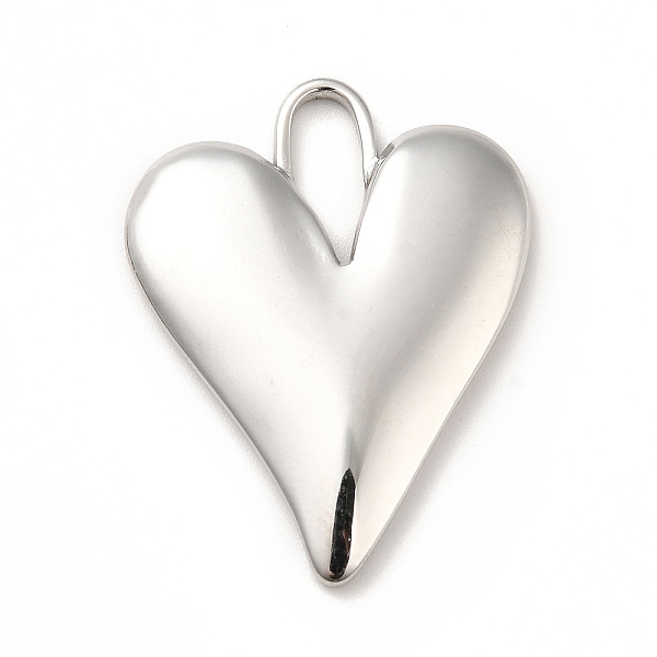 

PandaHall 304 Stainless Steel Pendants, Heart Charms, Stainless Steel Color, 33x25x3mm, Hole: 11.5x4.5mm 304 Stainless Steel Heart