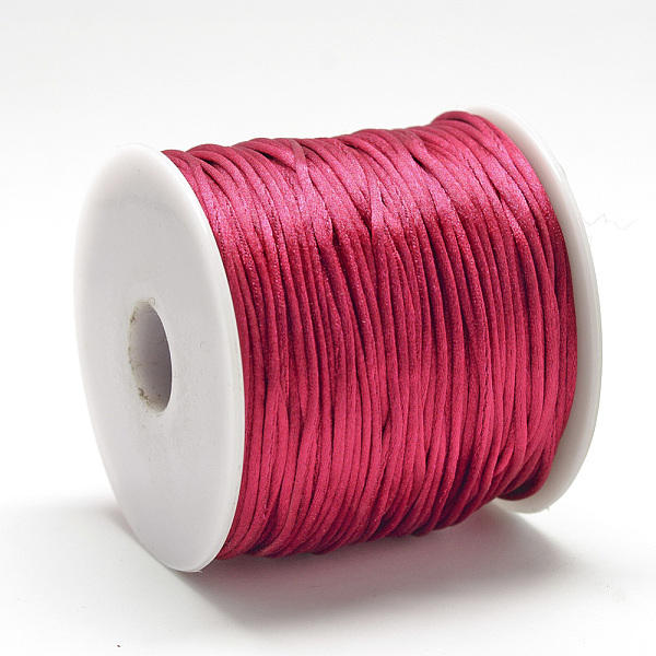 

PandaHall Nylon Thread, Rattail Satin Cord, Cerise, about 1mm, about 76.55 yards(70m)/roll Nylon Red