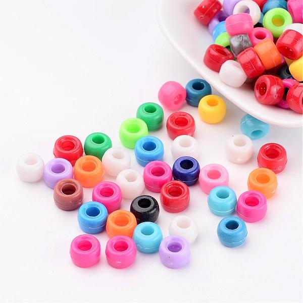 

PandaHall Acrylic European Beads, Rondelle, Large Hole Beads, Mixed Color, 9x6mm, Hole: 4mm Acrylic Rondelle Multicolor