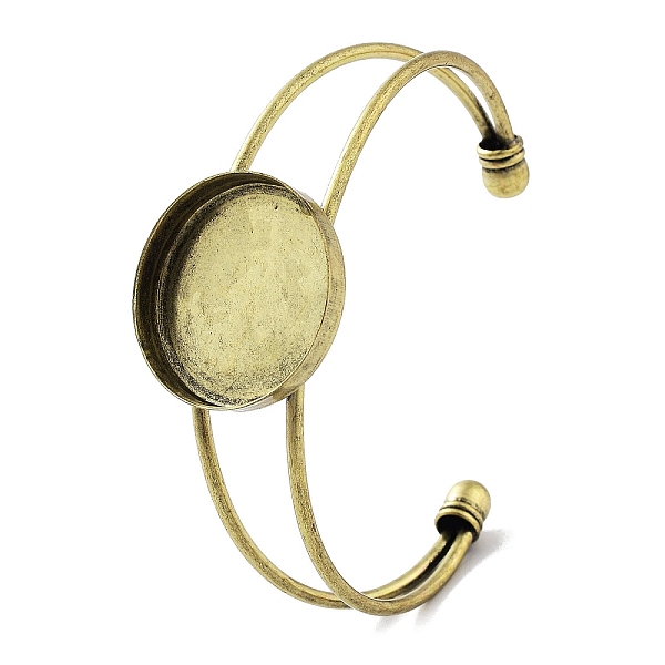 

PandaHall Brass with Tray Cuff Bangle Making, Blank Bangle Base, Flat Round, Antique Bronze, Inner Diameter: 2.38x1.77 inch(60.5x45mm) Brass...