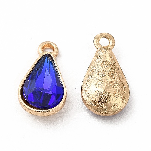 

PandaHall Faceted Glass Rhinestone Pendants, with Golden Zinc Alloy Setting, Teardrop Charm, Capri Blue, 18x9.5x5.5mm, Hole: 1.5mm..., Cyan