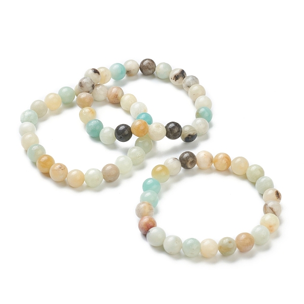 

PandaHall Natural Amazonite Beaded Stretch Bracelets, Round, Beads: 8~8.5mm, Inner Diameter: 2-1/8 inch(5.5cm) Amazonite