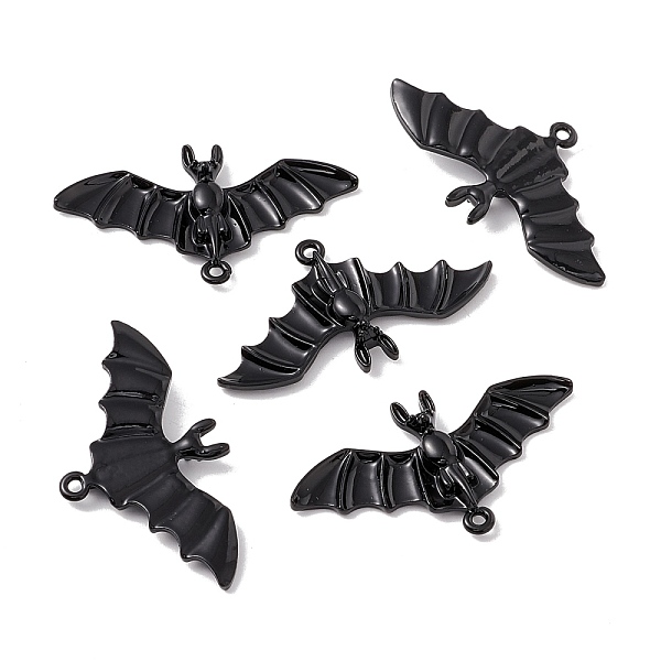 

PandaHall Halloween Alloy Enamel Pendants, Bat, Black, 22.5x41.5x3mm, Hole: 1.7mm Alloy+Enamel Bat Black
