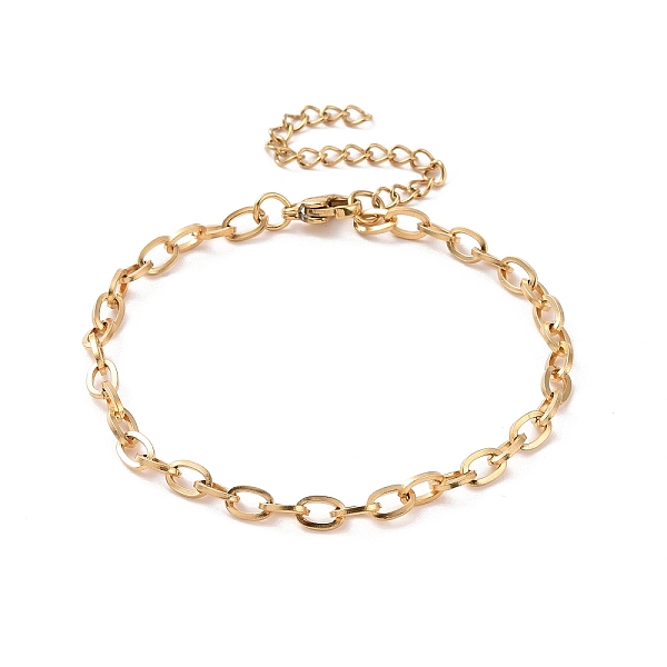 

PandaHall Vacuum Plating 304 Stainless Steel Cable Chain Bracelet for Men Women, Golden, 6-7/8 inch(17.4~17.5cm) 304 Stainless Steel
