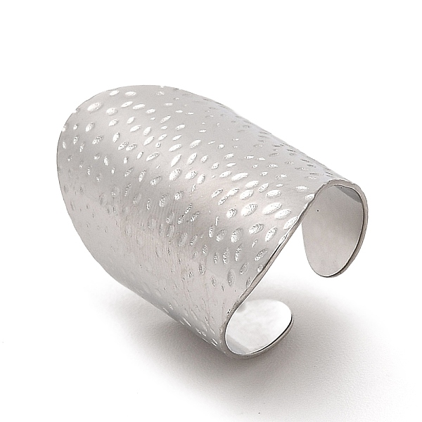 

PandaHall 304 Stainless Steel Open Cuff Ring, Wide Band Ring for Women, Stainless Steel Color, Inner Diameter: 18mm 304 Stainless Steel