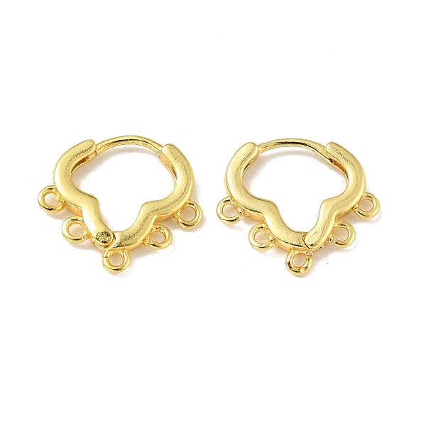 

PandaHall Brass Hoop Earring Findings, with Five Horizontal Loops, Lead Free & Cadmium Free & Nickel Free, Real 18K Gold Plated, 15.5x17x2mm...
