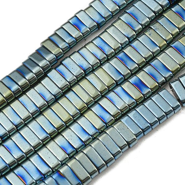

PandaHall Electroplated Non-magnetic Synthetic Hematite Beads Strands, Rectangle, 2-Hole, Pale Turquoise, 6x2x3mm, Hole: 1.2mm, about...