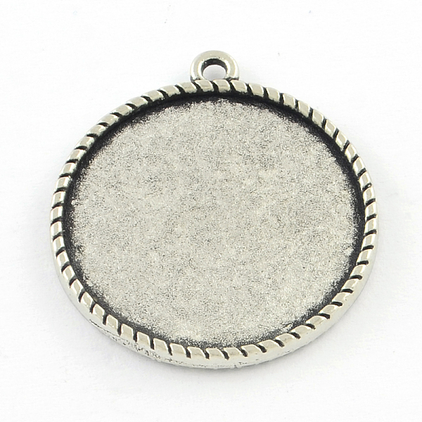 

PandaHall Tibetan Style Carved Rose Alloy Flat Round with Rose Pendant Cabochon Settings, Cadmium Free & Lead Free, Antique Silver, Tray...