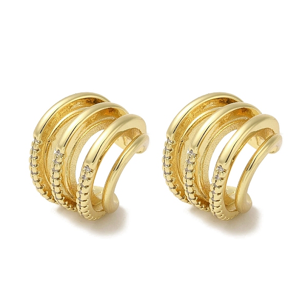 

PandaHall Rack Plating Brass Micro Pave Clear Cubic Zirconia 4-Strand Ring Cuff Earrings for Women, Cadmium Free & Lead Free, Long-Lasting...