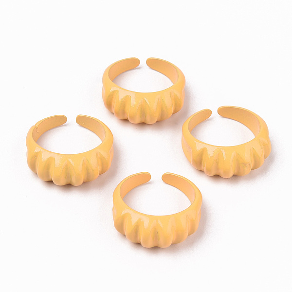 

PandaHall Spray Painted Alloy Cuff Rings, Open Rings, Cadmium Free & Lead Free, Orange, US Size 7 1/4(17.5mm) Alloy Orange