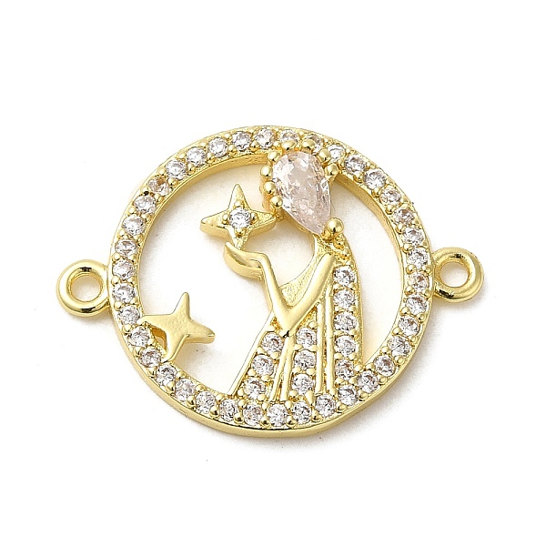 

PandaHall Rack Plating Brass Micro Pave Clear Cubic Zirconia Connector Charms, Long-Lasting Plated, Lead Free & Cadmium Free, Flat Round...